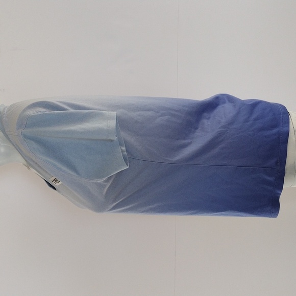 Layer8 T‎ Shirt Women Medium Blue Ombre Short Cap Sleeves V Neck Stretch Sporty - Picture 5 of 10